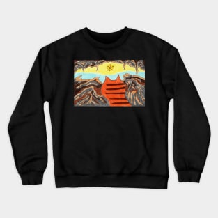 Cat Overlooking the Sunrise Crewneck Sweatshirt